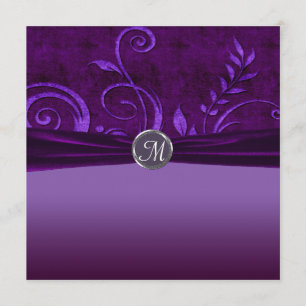 Invitation Mariage de velours prune et violet