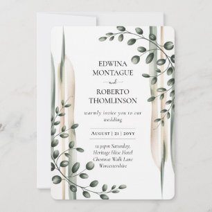 Invitation Mariage de verdure botanique moderne Héritage