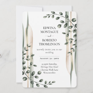 Invitation Mariage de verdure botanique moderne Héritage