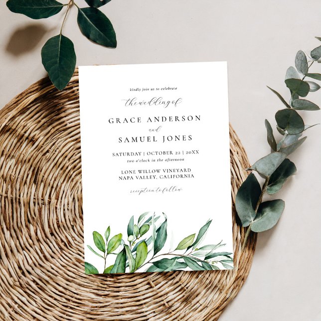 Invitation Mariage de verdure botanique rustique (Créateur téléchargé)