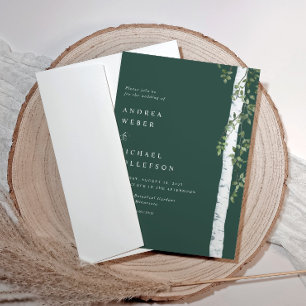 Invitation Mariage de verdure de bouleau émeraude et de tremb
