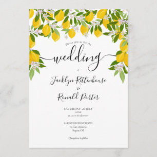 Invitation Mariage de verdure de citronniers en fleurs