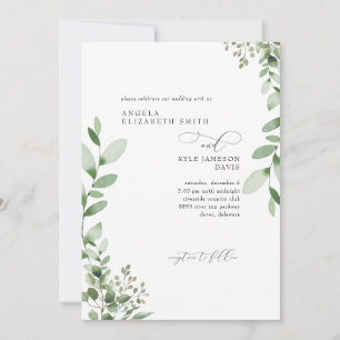Invitation Mariage de verdure en cascade sans parents