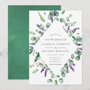 Invitation Mariage de verdure Eucalyptus Lavender