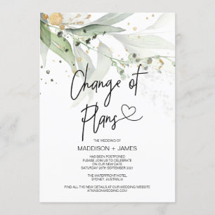 Invitation Mariage de verdure Notes reportées Changement de p