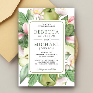 Invitation Mariage de verger de pommier floral botanique vert