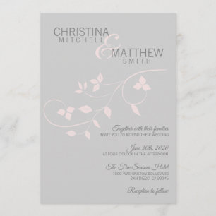 Invitation Mariage de vigne rose rose rose rose rose sur mesu