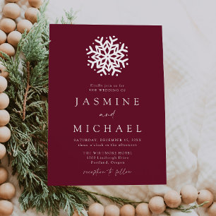 Invitation Mariage de vin simple Snowflake