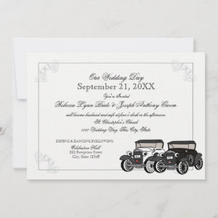 Invitation Mariage de voiture antique