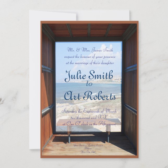 Invitation Mariage de vue tropicale (Devant)