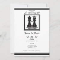 Mariage d'échecs noir blanc King & Queen