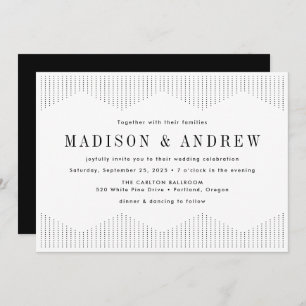 Invitation Mariage déco pointillé noir et blanc