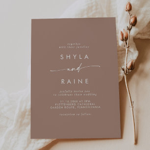 Invitation Mariage Décontracté Boho Chic Neutral Taupe