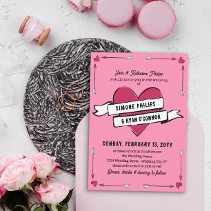 Invitation Mariage décontracté Cœur romantique Flèches & Ruba
