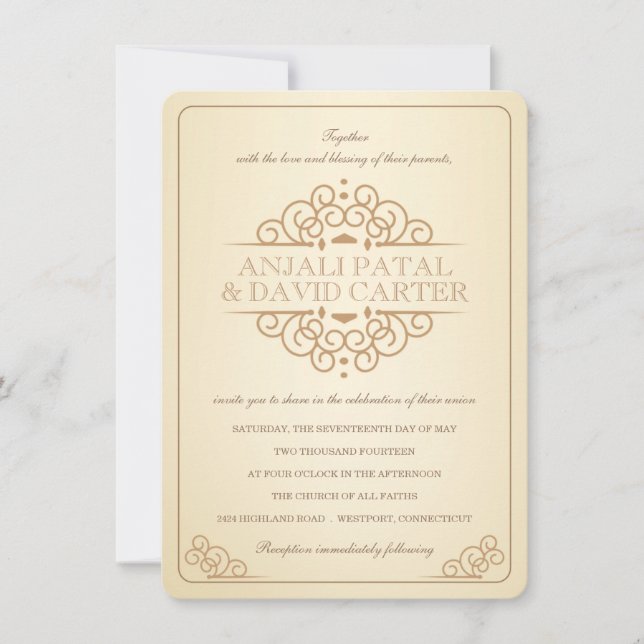 Invitation Mariage décontracté contemporain de rouleaux (Devant)
