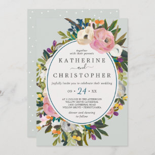 Invitation Mariage Décontracté de fleurs peint