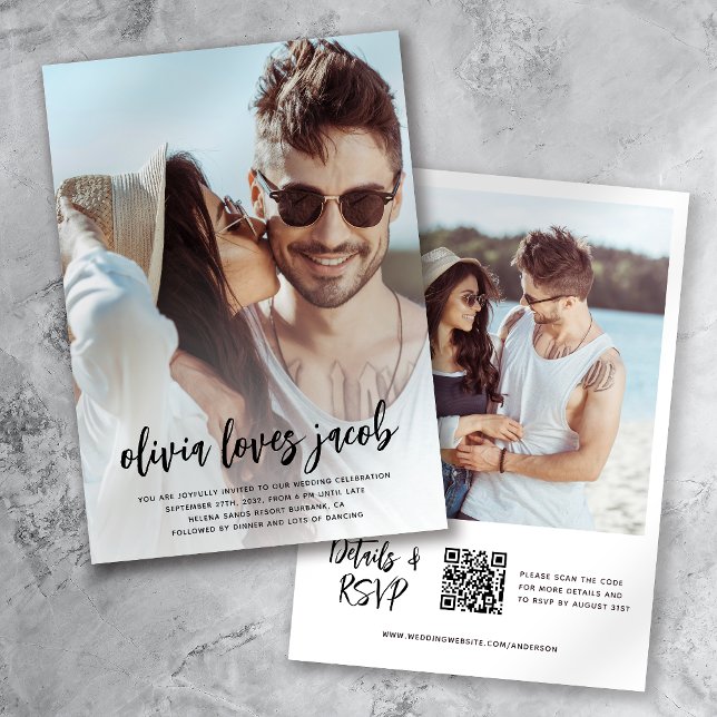 Invitation Mariage Décontracté du code QR photo (Créateur téléchargé)