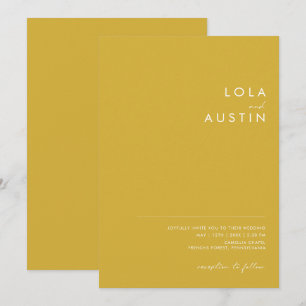 Invitation Mariage Décontracté minimaliste or moderne