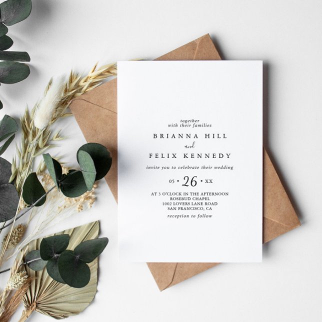 Invitation Mariage Décontracté minimaliste simple (Créateur téléchargé)