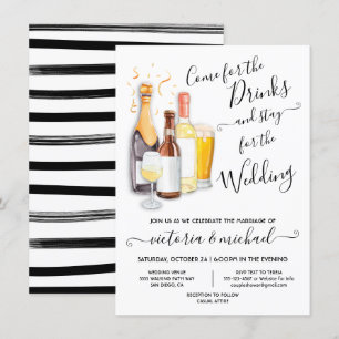 Invitation Mariage décontracté Venez boire un verre Invitatio