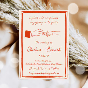 Invitation Mariage d'écriture manuscrite de dessin amusant ti