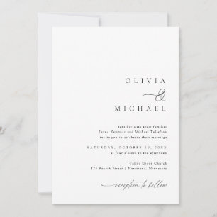 Invitation Mariage d'écriture simple et élégant