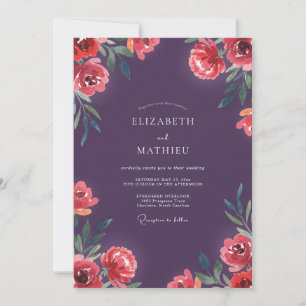 Invitation Mariage Deep Purple Poppy
