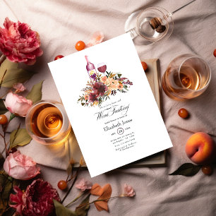 Invitation Mariage dégustation de vin floral pêche Bordo