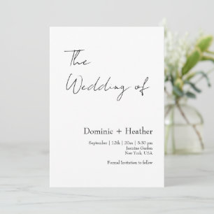 Invitation MARIAGE d'élégance minimaliste CHIC