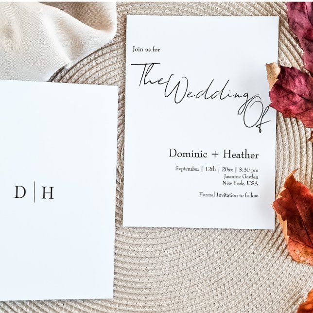 Invitation MARIAGE d'élégance minimaliste CHIC (Créateur téléchargé)