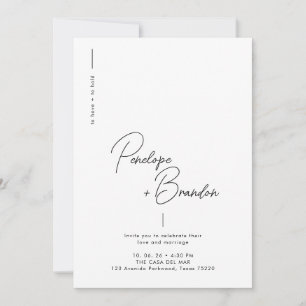 Invitation Mariage d'élégance moderne noir et blanc