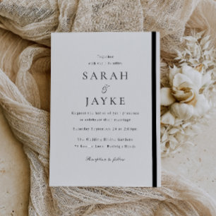 Invitation Mariage d'élégance noir et blanc