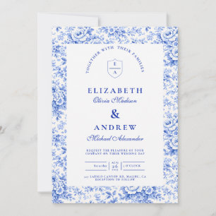 Invitation Mariage Delft Bleu Chinoiserie