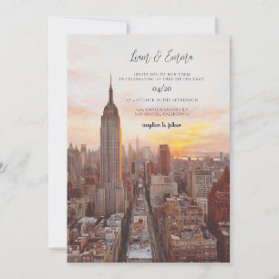 Invitation Mariage délicat à New York City