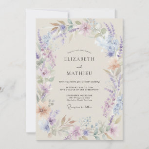 Invitation Mariage Délicieux de Lavande et de Fleurs Sauvages