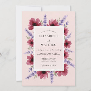 Invitation Mariage Délicieux Magenta Lavande