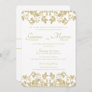 Invitation Mariage d'Emblem Gold Damask
