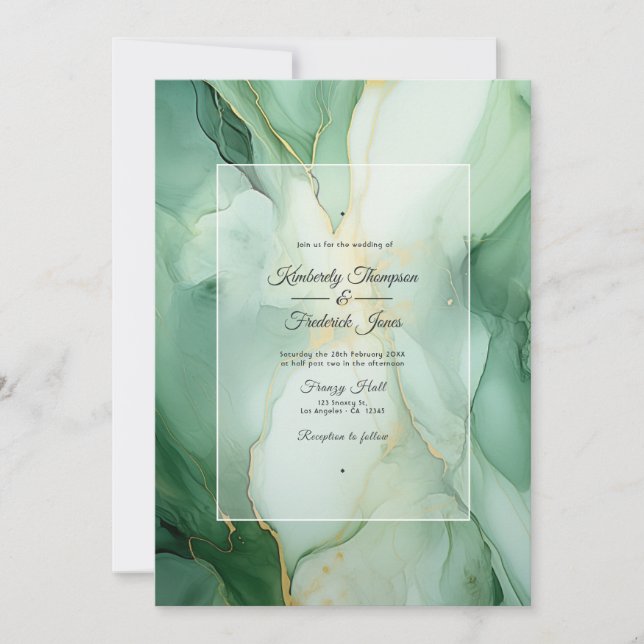 Invitation Mariage d'encre de seage et d'ivoire (Devant)