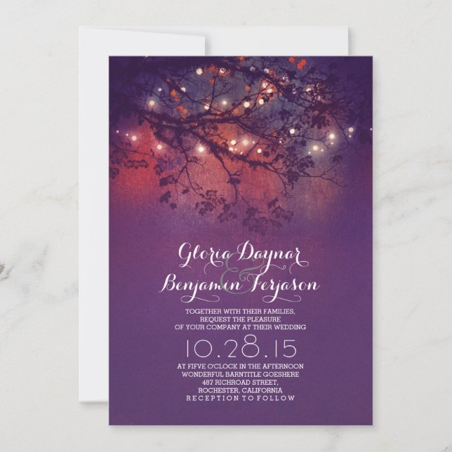 Invitation Mariage des branches d'arbre rustique (Devant)