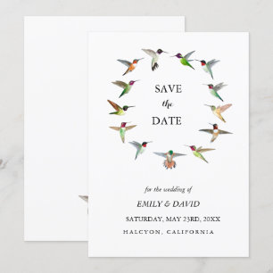 Invitation Mariage des colibris Sauvegarder la date Faire-par