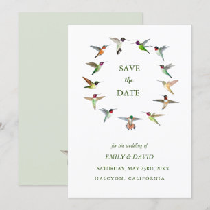 Invitation Mariage des colibris Sauvegarder la date Faire-par