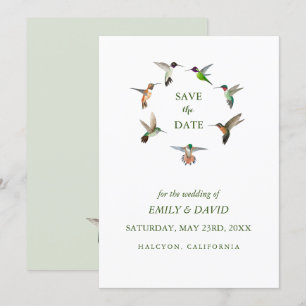Invitation Mariage des colibris Sauvegarder la date Faire-par