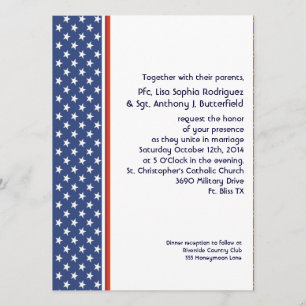 Invitation Mariage des étoiles et des frappes militaires patr
