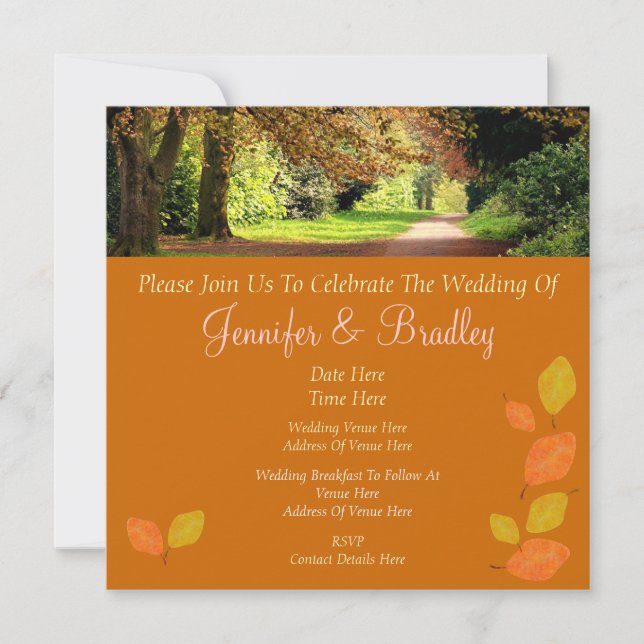 Invitation Mariage des feuilles d'automne (Devant)