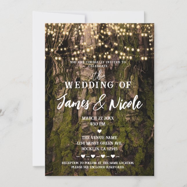 Invitation Mariage des feux d'étincelle de la forêt de Mossy  (Devant)