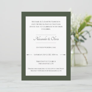 Invitation Mariage des flèches minimalistes   Vert olive