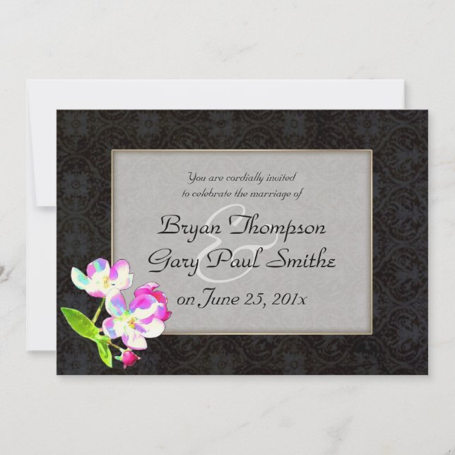 Invitation MARIAGE des fleurs cosmiques (Devant)
