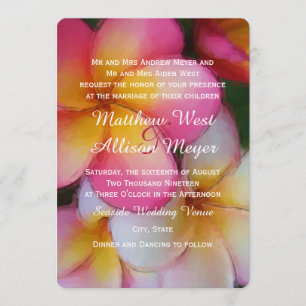 Invitation Mariage des fleurs d'aquarelle Frangipani Plumeria