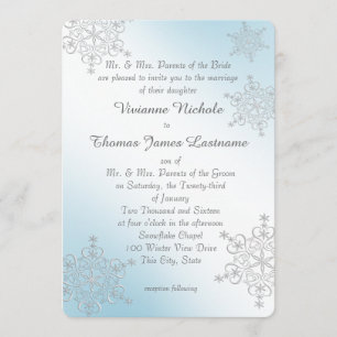 Invitation Mariage des flocons d'argent et de glace