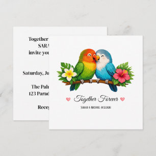 Invitation Mariage des Inséparables Tropicaux Ensemble Pour T